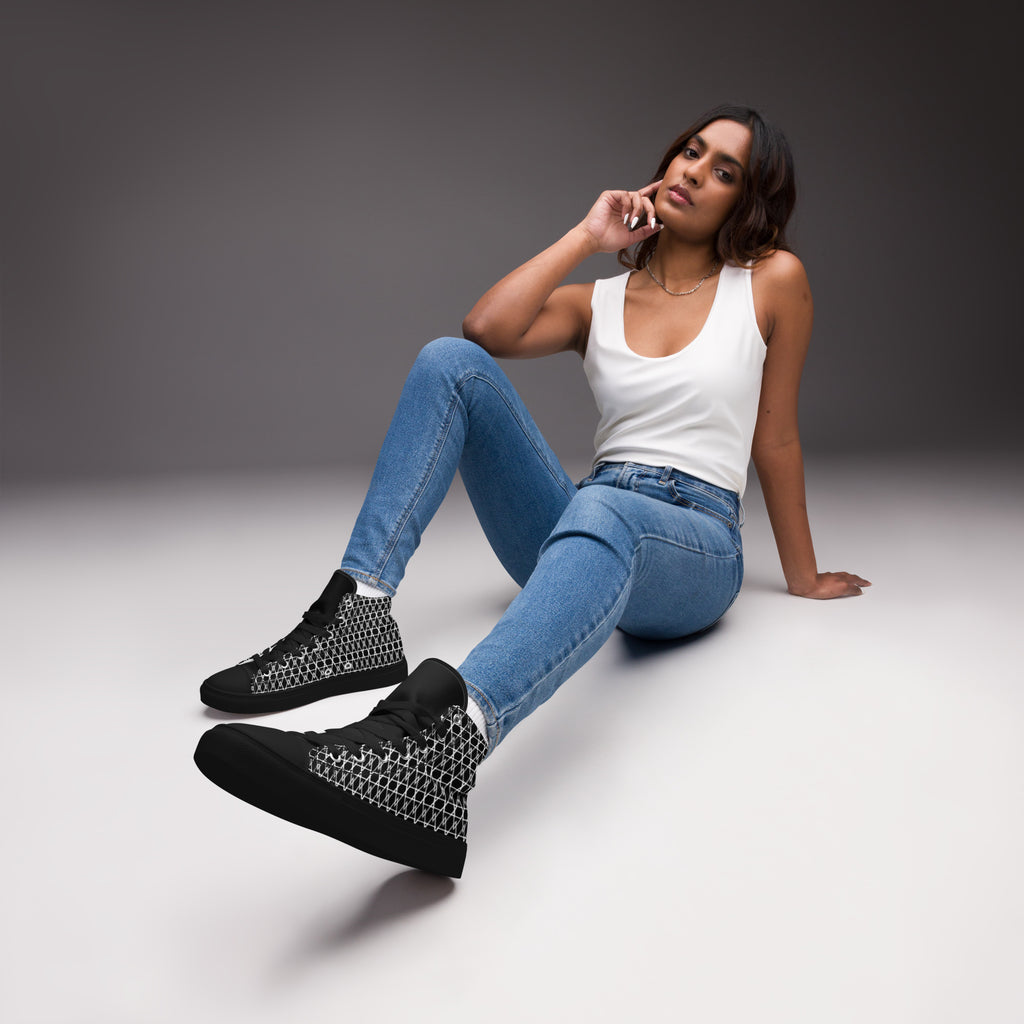 Aesthetic Clothing Company Diamond Weave Noir High Top Shoes