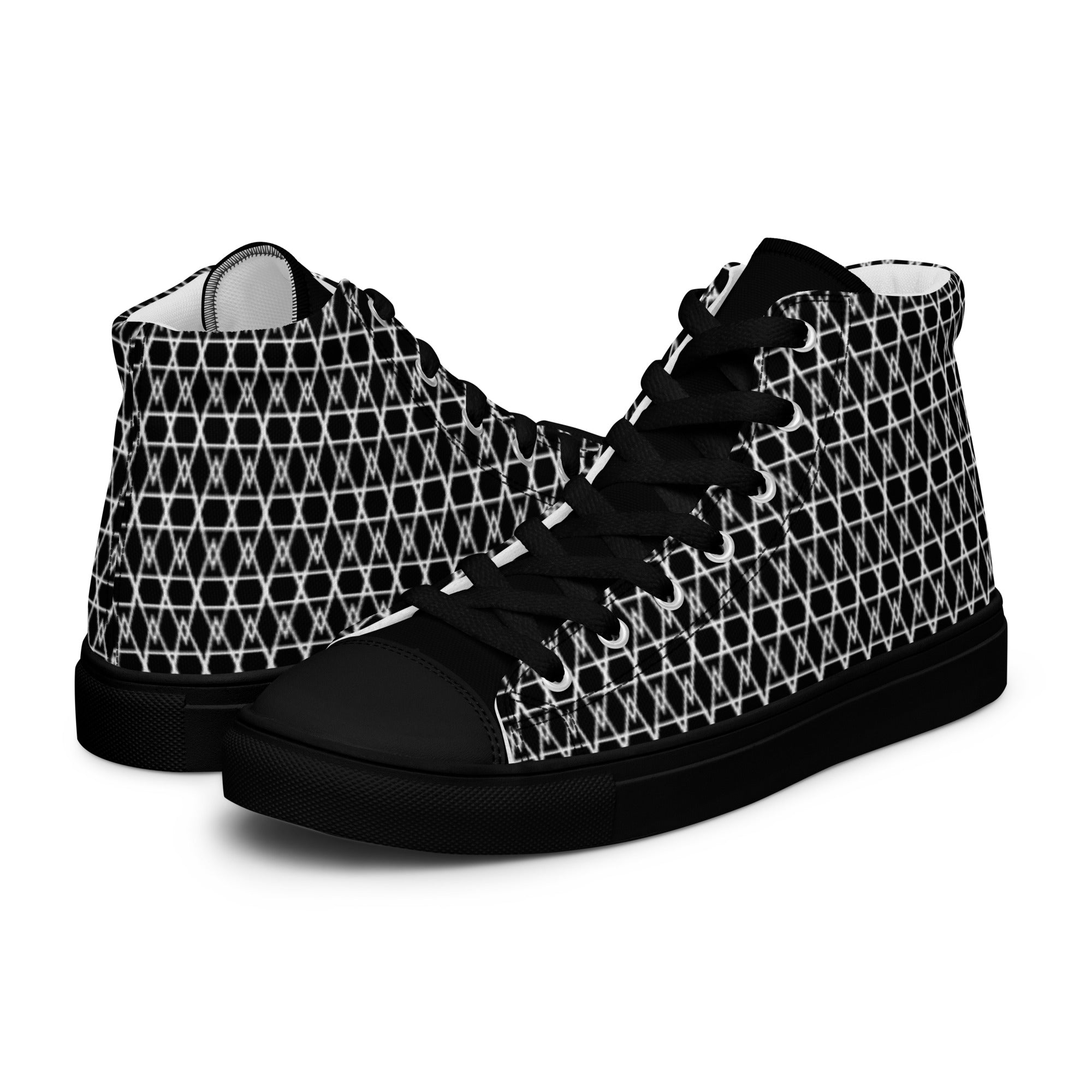 Aesthetic Clothing Company Diamond Weave Noir High Top Shoes