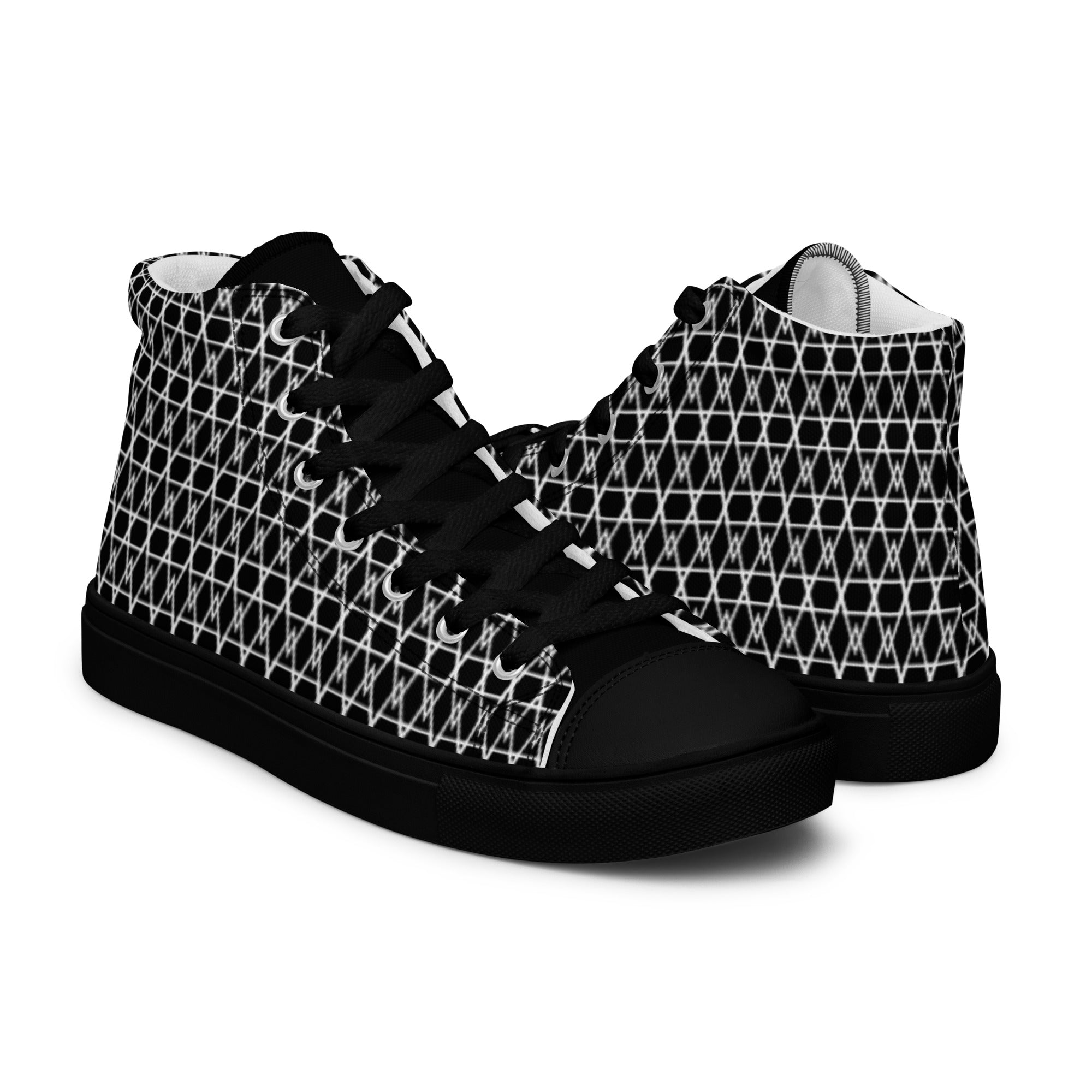 Aesthetic Clothing Company Diamond Weave Noir High Top Shoes