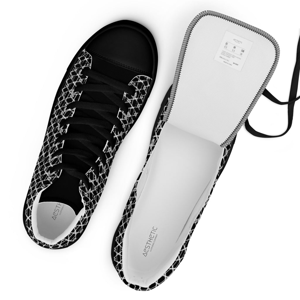 Aesthetic Clothing Company Diamond Weave Noir High Top Shoes