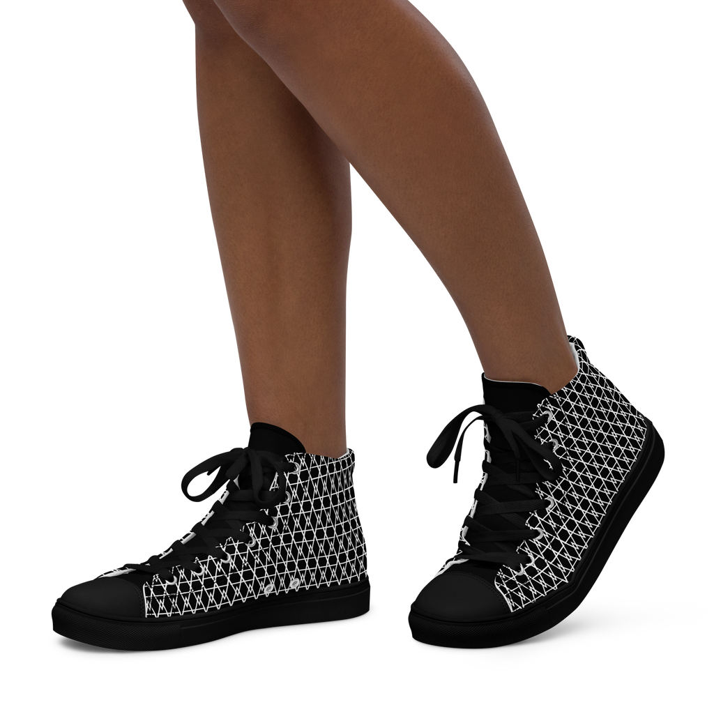 Aesthetic Clothing Company Diamond Weave Noir High Top Shoes