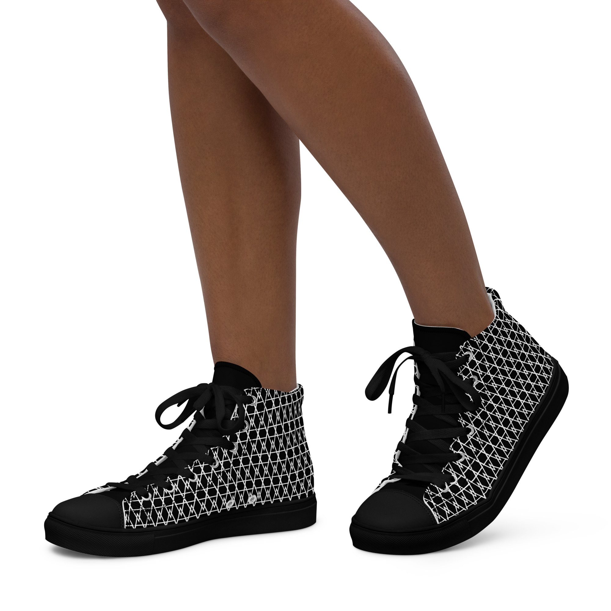 Aesthetic Clothing Company Diamond Weave Noir High Top Shoes