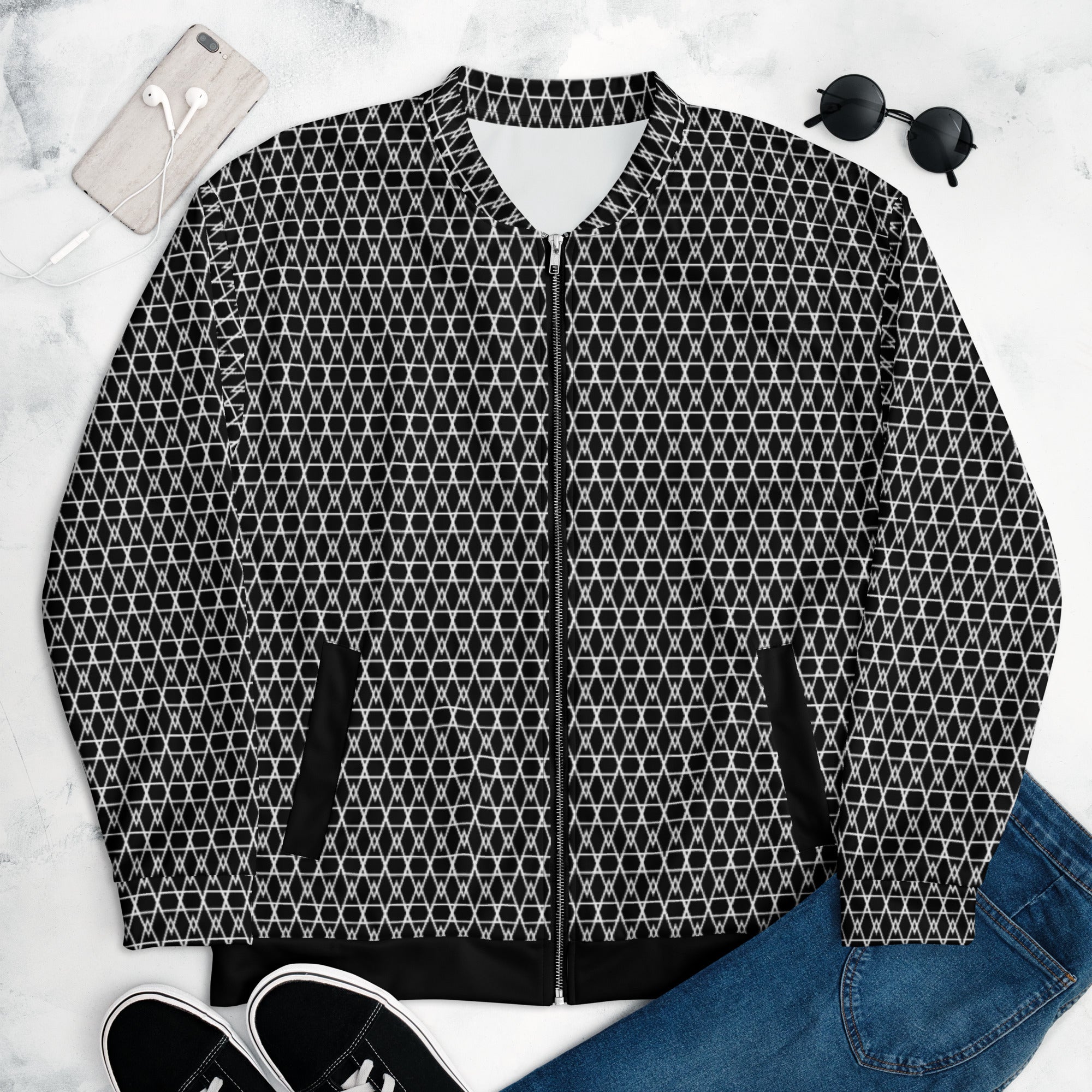 DIAMOND WEAVE™ NOIR BOMBER JACKET